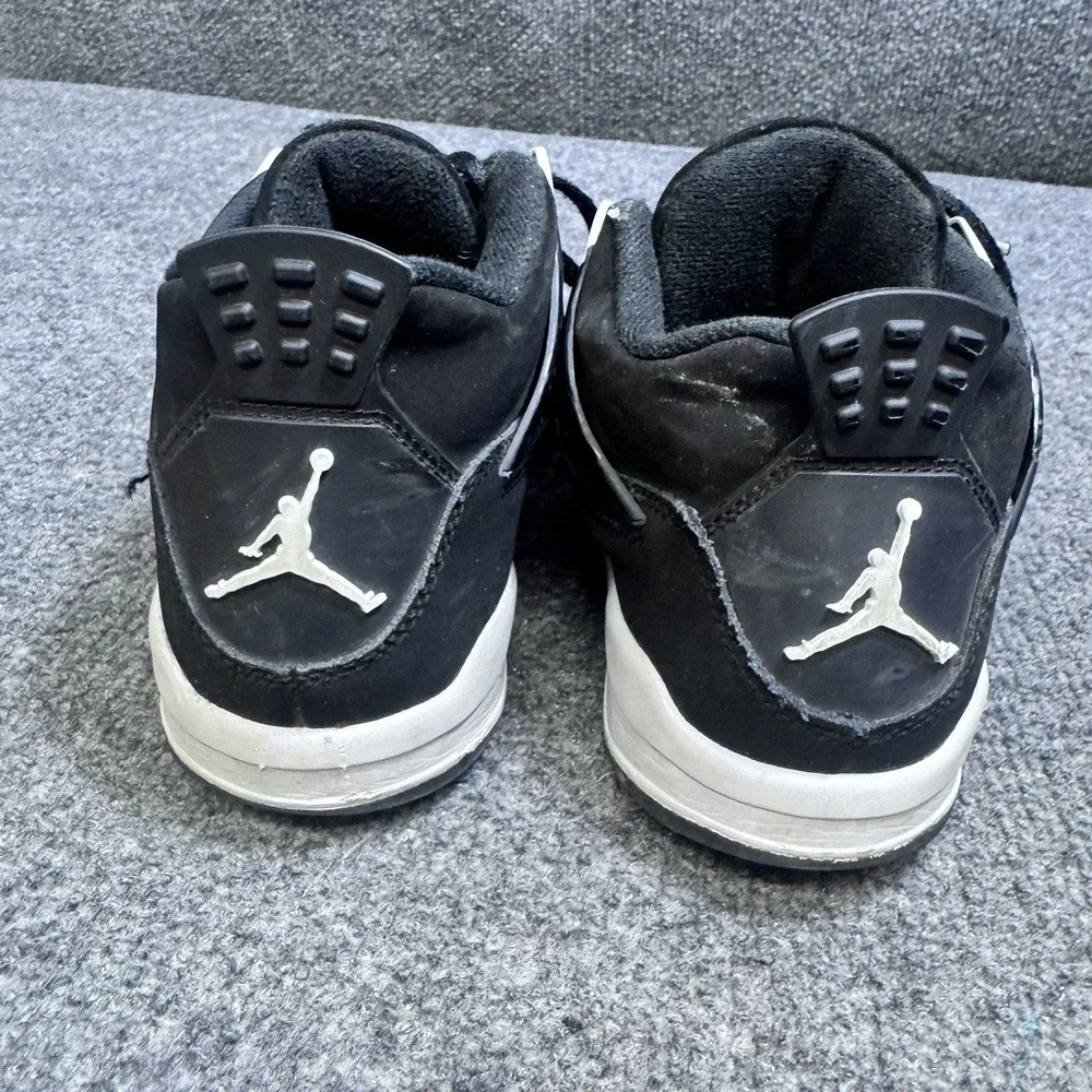 Jordan Sneakers Kids 3Y Air Jordan 4 Retro Black White FV4537-001 Basketball EUC